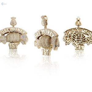 Colgante de Lujo con Nombre Personalizado de Diamante Creado en Laboratorio, Colgante de Amuleto de Dinero con Diseño de Bolsa de Dinero Iced Out Estilo Hip Hop - Product Image 1