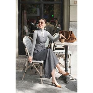Jupe longue plissée rayée taille haute respirante et confortable CV9054 pour femme, idéale pour le bureau et les trajets quotidiens - Product Image 4