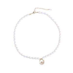 Korean Retro High-End Women's Sweater Chain Freshwater Pearl Necklace Rose Shell <b>Pendant</b> Niche Design <b>Fashion</b> <b>Pendants</b> <b>Charms</b> - Product Image 5