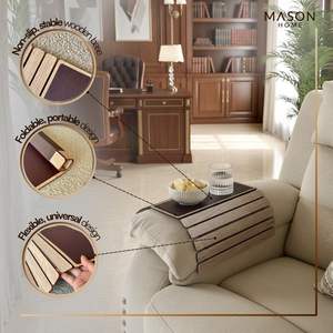 Table d'appoint en bois écologique pour canapé, fabricant OEM |   Plateau d'accoudoir de canapé personnalisé avec logo – Fournisseur en gros pour l'exportation - Product Image 4