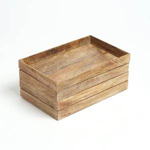 Bandeja Rústica de Madera de Mango, Plato para Servir Desayuno, Platos de Alta Calidad para Servir Café con Bordes Decorativos en las Esquinas - Product Image 6