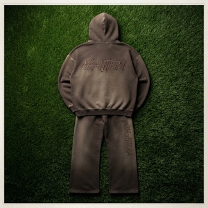 Conjunto de Sudadera con Capucha y Pantalones Anchos de Felpa Marrón Lavado para Hombre, Estilo Urbano, Venta al por Mayor OEM - Product Image 5