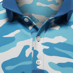 เสื้อโปโลผู้ชายผ้าโพลีเอสเตอร์ 100% ระบายอากาศได้ดี พิมพ์ลายแบบซับลิเมชั่น แห้งเร็ว สำหรับเล่นกอล์ฟ  พร้อมโลโก้สั่งทำพิเศษ - Product Image 5