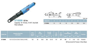 Clé à cliquet pneumatique industrielle SUMAKE OEM avec embout de 10-19 mm et couple de 90 Nm, échappement arrière - Product Image 2