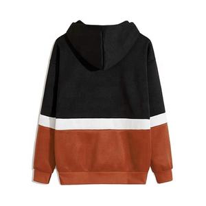 Faible QUANTITÉ MINIMALE DE COMMANDE en gros cool coton femmes à capuche deux tons couleur solide tricoté en vrac pas cher sweatshirts top qualité - Product Image 2