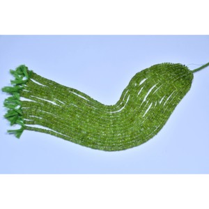 Perles de péridot en gros, composants et apprêts de bijoux en pierres précieuses naturelles de Jaipur, Inde - Product Image 1