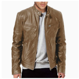 Chaqueta de Cuero Premium para Hombre, Chaqueta de Motociclista Personalizada, Resistente al Viento, con Logotipo Bordado en la Parte Delantera, Ropa Exterior de Moda al por Mayor - Product Image 1