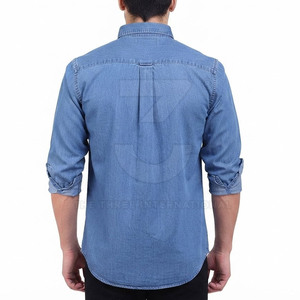 เสื้อเชิ้ตยีนส์ผู้ชายผ้าฝ้ายซักอย่างดี ทนทาน เป็นมิตรกับสิ่งแวดล้อม ระบายอากาศได้ดี ดีไซน์ทันสมัย ตัดเย็บอย่างมืออาชีพ รับสั่งทำโลโก้และปรับแต่งได้ - Product Image 3