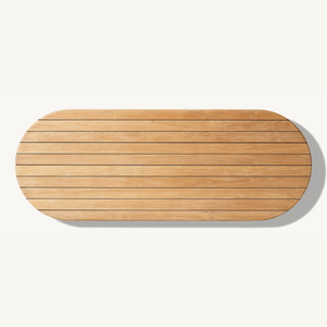 Mesa rectangular de madera de teca ecológica con un estilo moderno y sencillo para uso en exteriores. - Product Image 6