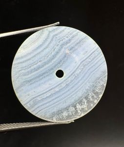 Cadran de montre en agate dentelle naturelle, taille 31,5 mm, épaisseur 1 mm, blanc/bleu, classique, élégant, vintage, luxe, fabriqué sur mesure, centre 2 mm - Product Image 5