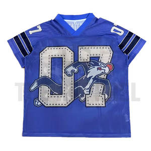 Maillot en maille tendance streetwear personnalisé, col en V, broderie personnalisée, logo design stocké, maillot en maille pour hommes adultes - Product Image 1