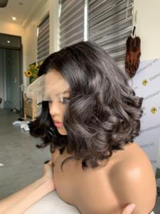 Extensions de cheveux humains vierges Remy vietnamiens ondulés et volumineux, longueur aux épaules, partie C, double trame machine, toutes couleurs disponibles - Product Image 4