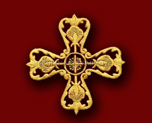 Cruz Religiosa Bordada a Mano Ecológica con Pedrería y Técnica de Cosido para Ropa Ceremonial de Iglesia - Product Image 2