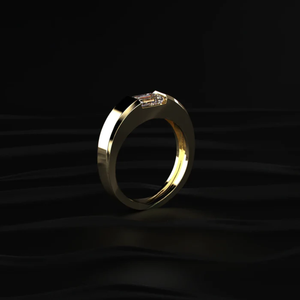 Bague en diamant taille émeraude HIPHOPSTAR 1 carat, couleur D-E, clarté VVS-VS, certifiée IGI, pour homme, en or 14 carats, style luxueux. - Product Image 3