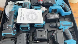 Chất lượng cao 21V không chổi than có thể sạc lại pin lithium điện khoan cờ lê khoan máy cắt điện công cụ thiết lập - Product Image 5