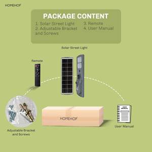 Farola Solar para Exteriores Homehop, Impermeable, 400W, con Sensor de Movimiento, 90 LED, con Control Remoto, para Estacionamientos, Caminos y Estadios - Product Image 6