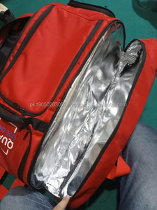 Sac de raquette de padel en nylon rouge Quase Que Dava avec impression MDS, fermeture éclair résistante à l'eau, sac à dos de sport 30-40L - Product Image 5