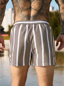Shorts de Playa a Rayas para Hombre, Pantalones Cortos de Verano a la Moda, Casuales, para Fiestas en la Piscina, Vacaciones, Trajes de Baño Hawaianos para Hombre - Product Image 2
