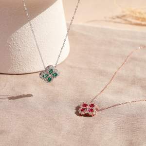 Collar de Plata con Esmeralda Auténtica, Colgante de Trébol con Esmeralda de Laboratorio, Joyería, Regalos de Aniversario y Cumpleaños para Ella - Product Image 2