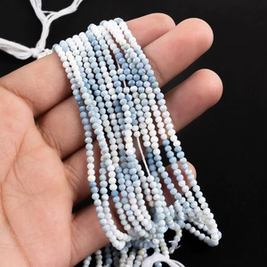 Natural Blue <b>Opal</b> 3MM Micro Faceted Round Gemstone Beads For Jewelry Making <b>Necklace</b> Bracelet Strands Wholesale Bulk Manufacture - Product Image 1