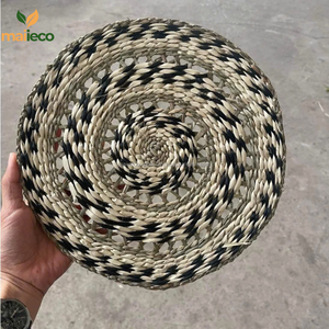 Círculo Seagrass decoración de pared Art Deco al aire libre Pastoral colgante Boho tapiz colgante boda decoración del hogar para dormitorio comedor - Product Image 5