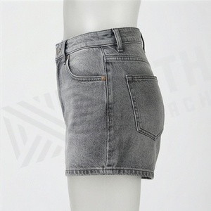 Shorts de Mezclilla de Cintura Alta para Mujer, Holgados, Transpirables, Lavados, Suaves, Elásticos, de Algodón, Casuales, para Verano, Estilo Urbano a la Moda - Product Image 3