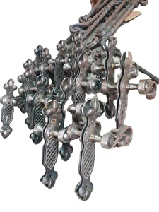 Manija de Puerta de Hierro Forjado Antigua Hecha a Mano con Control Táctil, Tirador de Metal Personalizado Ambidiestro para Entrada de Villa de Lujo - Product Image 2