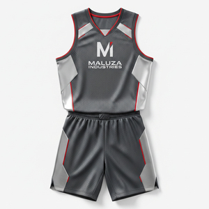 Ensemble d'uniformes de basketball sublimés durables, maillot et short de basketball en polyester à séchage rapide pour les équipes de lycée - Product Image 1