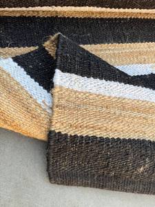 Handmade Modern Hemp Jute <b>Runner</b> Rug black stripe <b>runner</b> Eco-Friendly <b>Washable</b> Geometric Pattern Home Living Room Rug - Product Image 4