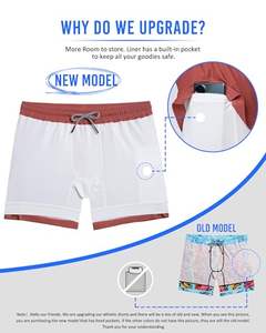 Shorts de sport pour hommes, personnalisables, en coton uni, taille élastique, avec grandes poches, pour l'été, la plage et les loisirs - Product Image 4
