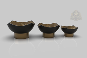 Juego de 3 Tazones de Aluminio de Lujo, Ecológicos, Personalizados, Decorativos en Negro y Dorado, Centro de Mesa Moderno para el Hogar - Product Image 2