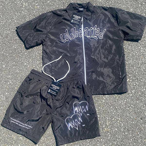 Conjunto de 2 Piezas de Camiseta Polo de Nailon y Poliéster con Logotipo Personalizado, Pantalones Cortos Cargo, Chaqueta Cortavientos, Traje Deportivo para Hombre, Camisetas, Conjunto Corto, Chándal para Hombre - Product Image 3