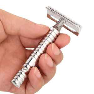 Maquinilla de afeitar de doble filo de alta calidad para afeitado diario, maquinilla de afeitar reutilizable de acero inoxidable para vello facial - Product Image 1