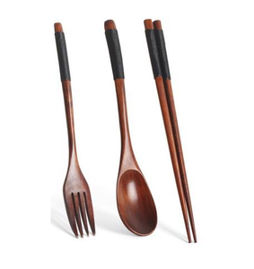 Ensemble de couverts jetables en bois naturel, directement de l'usine - Vaisselle décorative écologique, logo personnalisé, exportateur en gros - Product Image 2