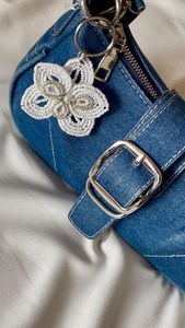 Handmade Beaded Flower <b>Bag</b> <b>Charm</b> - Floral Keychain - Boho <b>Bag</b> Accessory - Cottagecore Purse <b>Charm</b> - Cute Backpack <b>Charm</b> - Product Image 3