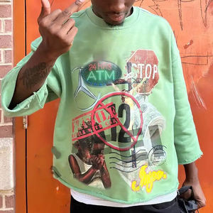 T-shirt Homme Personnalisé 2026 en Coton Lourd 100% Coton, Style Vintage, Broderies Effet Vieilli, Patchs et Lavage Acide - Product Image 5