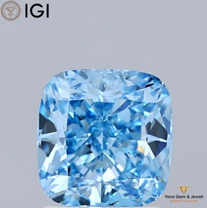 เพชรทรงสี่เหลี่ยมจัตุรัส 1.00 กะรัต รับรองโดย IGI ความสะอาดระดับ VS1 สีฟ้าสดใสแฟนซี เพชร CVD ผลิตในห้องปฏิบัติการ สำหรับออกแบบเครื่องประดับของคุณ - Product Image 1