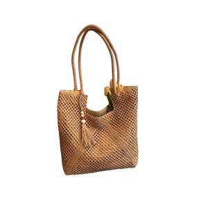 Sac en fil naturel tissé à la main, sac fourre-tout élégant pour la plage d'été, sac à bandoulière pour femme, style bohème écologique, vente en gros - Product Image 1
