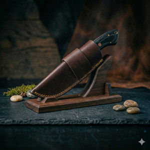 Cuchillo de Caza y Desollador de Acero de Damasco de Hoja Fija de Espiga Completa Hecho a Mano Personalizado, Edición de Última Tendencia, Ambidiestro, Hoja de 5 Pulgadas - Product Image 2