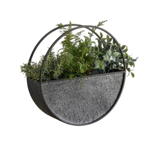 Juego de 3 Macetas de Pared de Metal Galvanizado Estilo Rústico Vintage, Macetas Colgantes con Patrón Floral en Relieve - Product Image 6