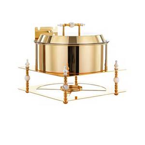 Chauffe-Plats Métallique de Luxe avec Couvercle Rabattable, Design Calligraphie Arabe, Pliable, Empilable, Fait Main, pour Mariages, Traiteur et Buffets - Product Image 6