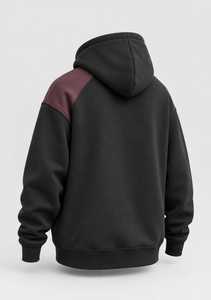 เสื้อฮู้ดโอเวอร์ไซส์ผู้ชาย แบบมีสีตัดกัน ผ้าฟลีซถัก สำหรับใส่ลำลองในฤดูใบไม้ร่วง - Product Image 3