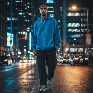 Sudaderas con Capucha de Estilo Urbano Contemporáneo para Hombre, Diseño Casual Moderno, 100% Poliéster, Transpirable y Ecológico - Product Image 3