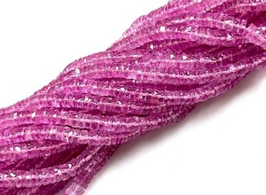 Natural Pink Topaz Faceted Heishi Tyre Shape Gemstone Beads for Jewelry Making 6-7mm Hot Pink Topaz <b>Stone</b> Beads in Wholesale - Product Image 2
