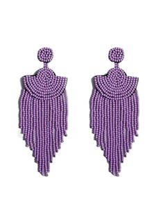ต่างหูห้อยลูกปัดหลากสีสีสีงาช้างคลาสสิกสไตล์ยาว - Product Image 2