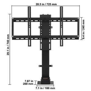 Soporte Motorizado para TV con Longitud de Recorrido de 35 Pulgadas, Control Remoto, Altura Ajustable, 2 Soportes y Carritos para TV, Compatible con Televisores de 32-65 Pulgadas - Product Image 4