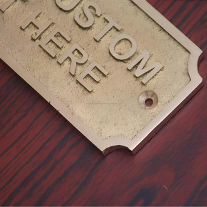 Placa de latón personalizada con texto personalizado para el hogar o la oficina Placa de nombre de latón grabado para puerta o pared, diseño personalizable - Product Image 3