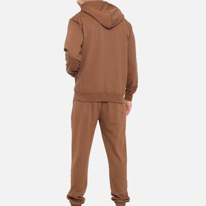 Ensemble de survêtement personnalisé pour homme en molleton de coton avec fermeture éclair, vente en gros, sweat à capuche zippé intégral et pantalon de jogging, vêtements de sport décontractés chauds, marque privée OEM - Product Image 3