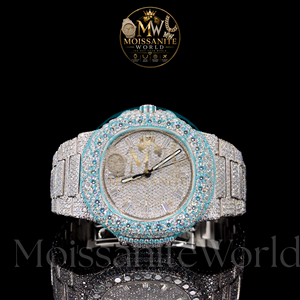 Reloj de Pulsera de Lujo con Movimiento de Cuarzo y Aleación Elaborada con Diamantes Moissanite VVS1 de Color D, Cristal Recubierto, Manecillas de Lujo, Correa de 20mm, 48MM, 3BAR - Product Image 2