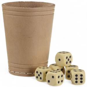 Juego de Lujo de Primera Calidad de 5 Vasos de Dados de Cuero Puro Hechos a Mano, Diseño y Logotipo Personalizados, Vaso de Dados de Cuero para Backgammon - Product Image 6